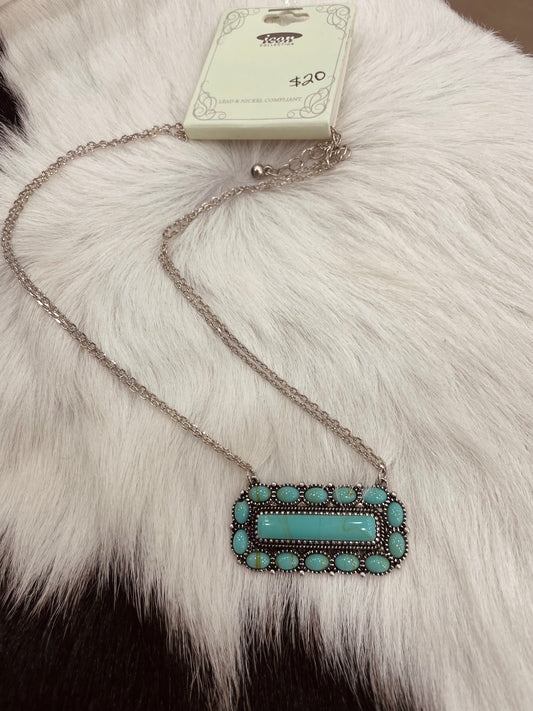 Turquoise Bar Necklace