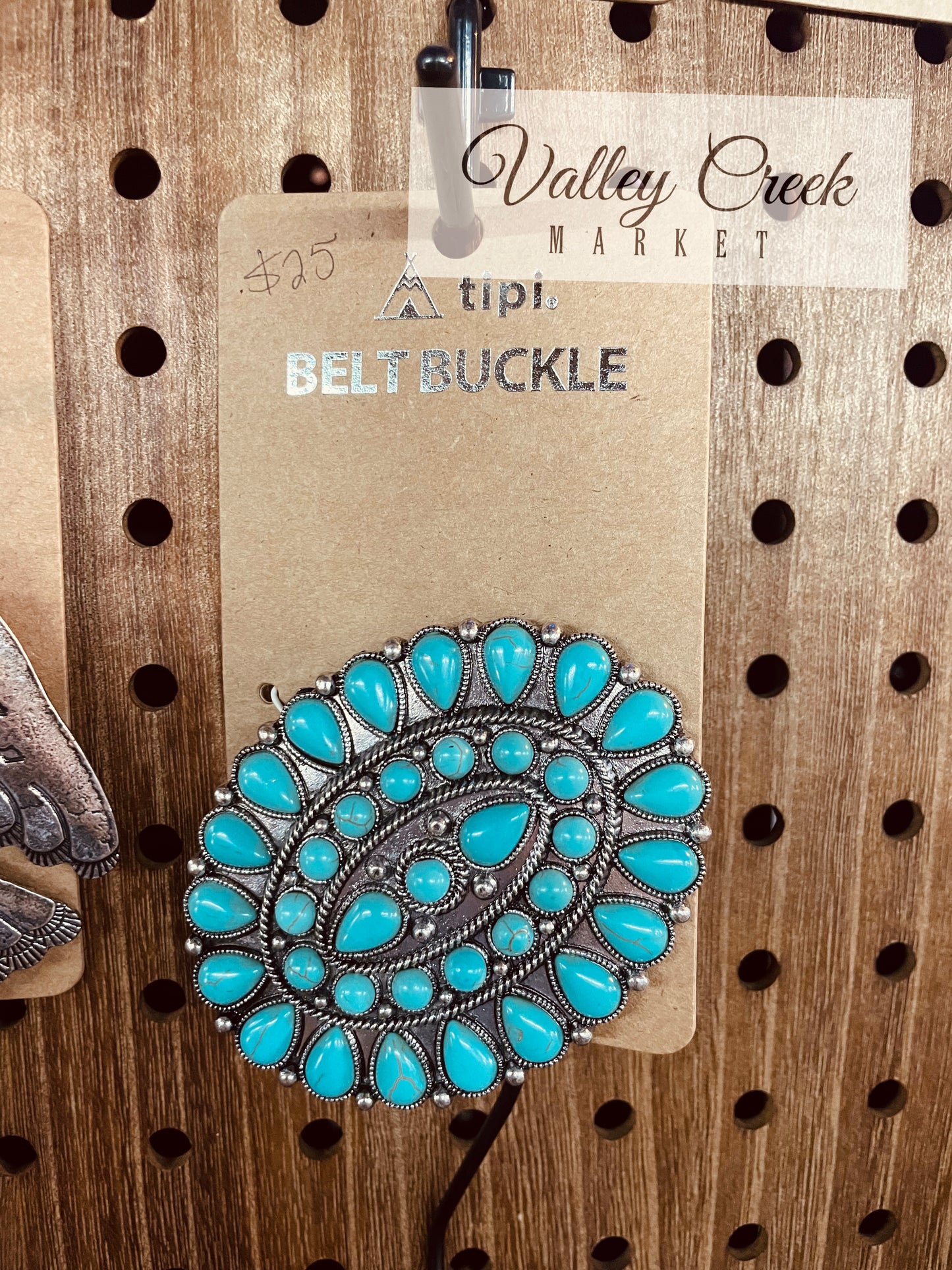 Oval Turquoise Cluster Belt Buckle