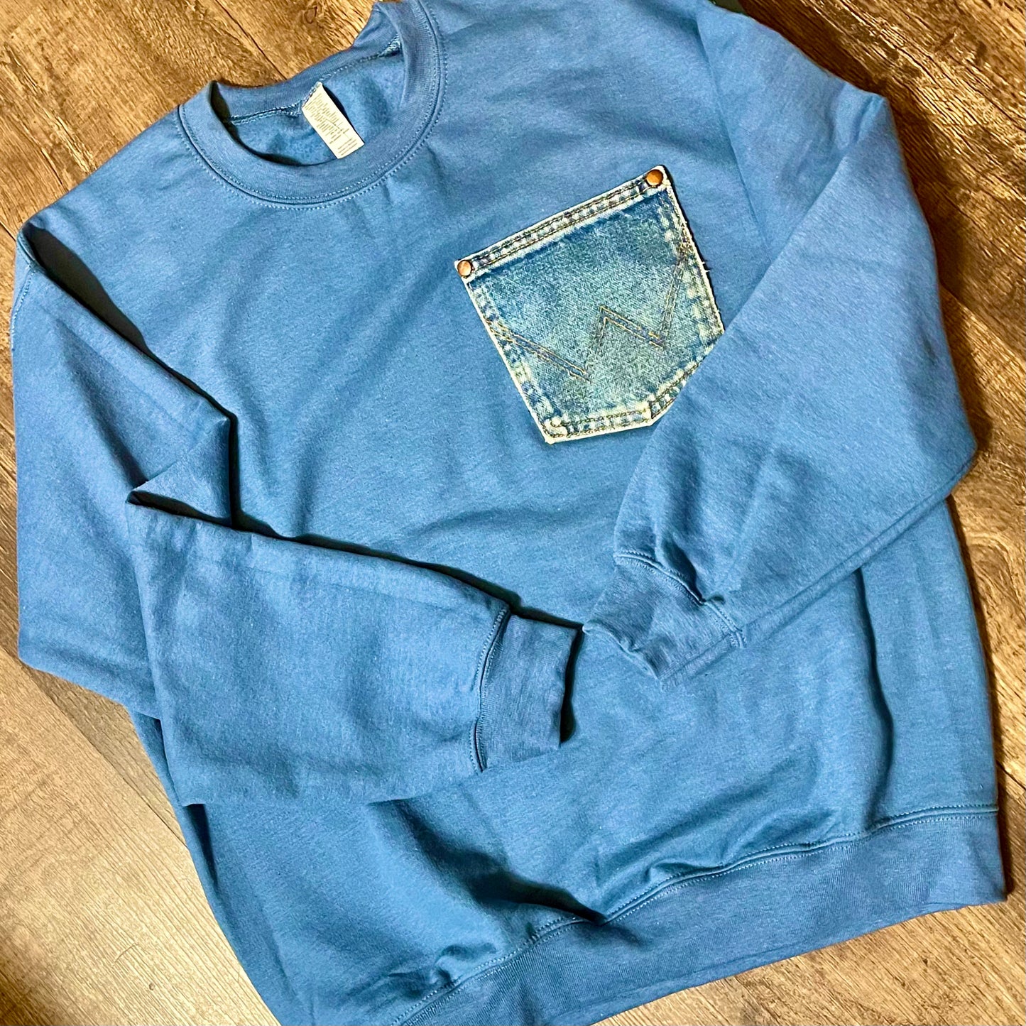 Denim Pocket Sweatshirt