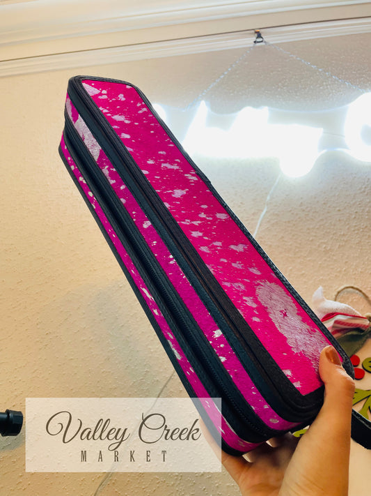 Pink & Black Acid Wash Straightener Case