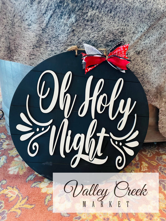 Oh Holy Night Hanging Sign
