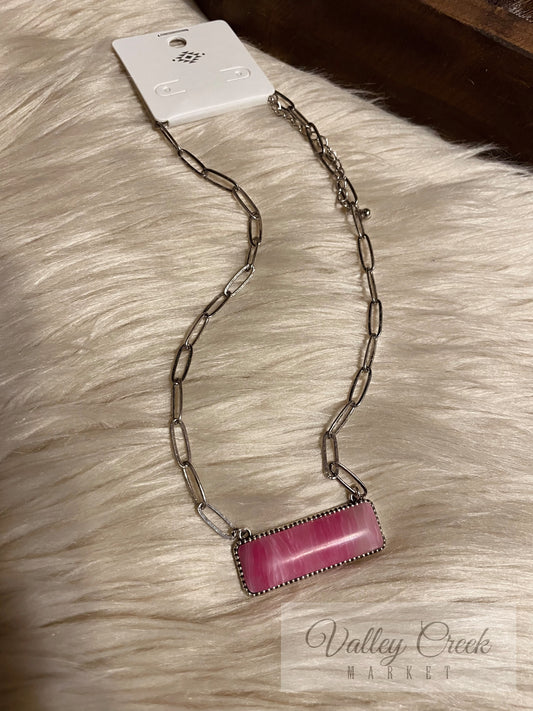 Pink Bar Necklace