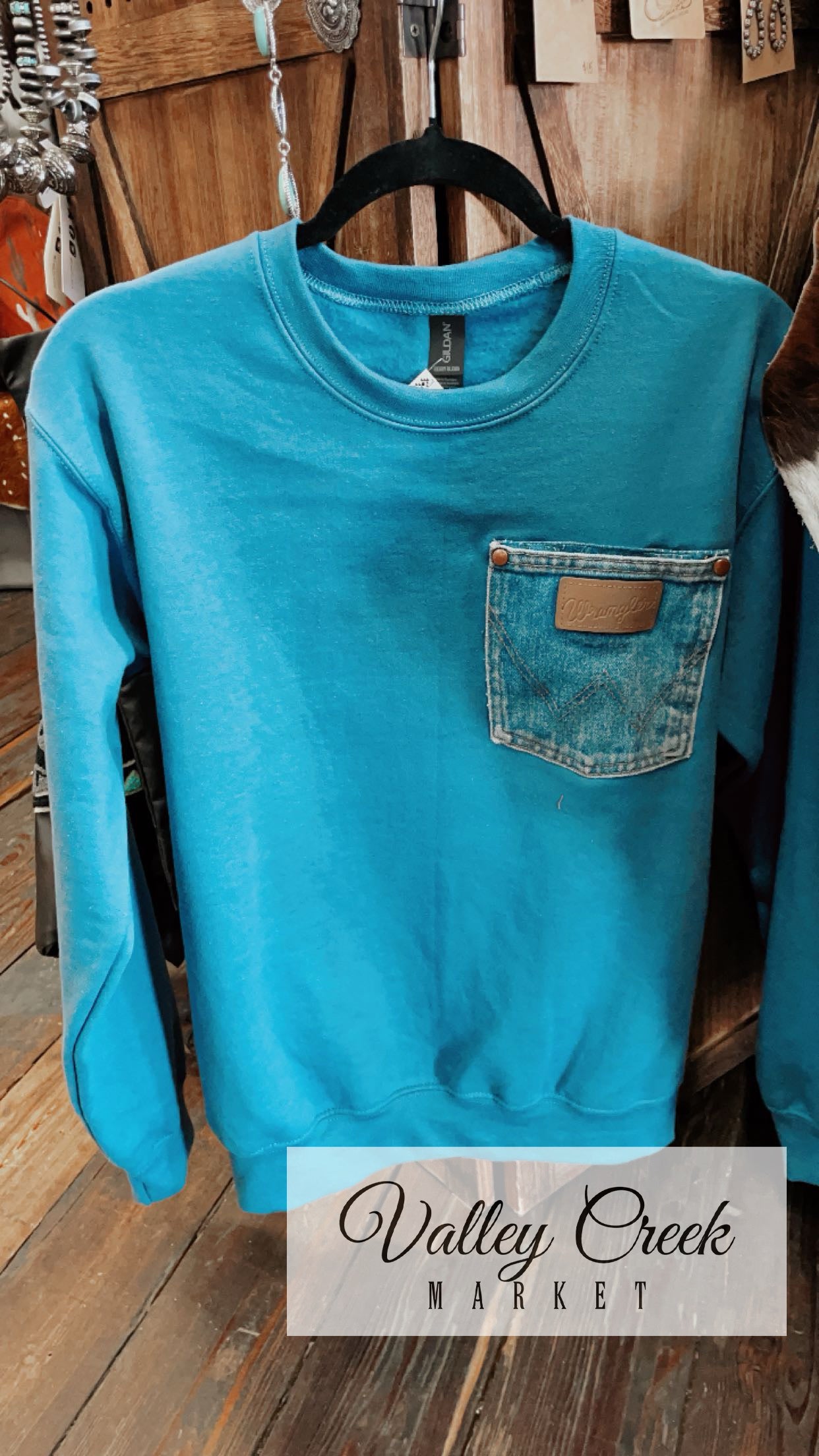 Denim Pocket Sweatshirt