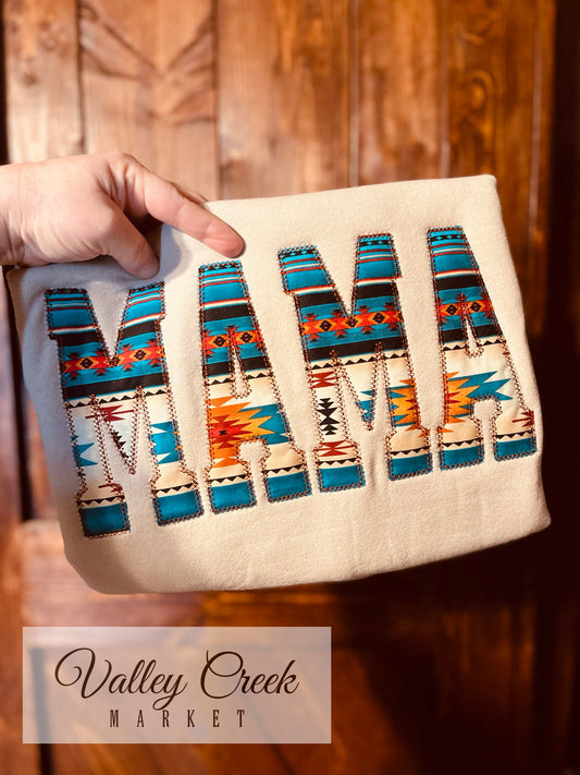 MAMA Aztec Embroidered Sweatshirt