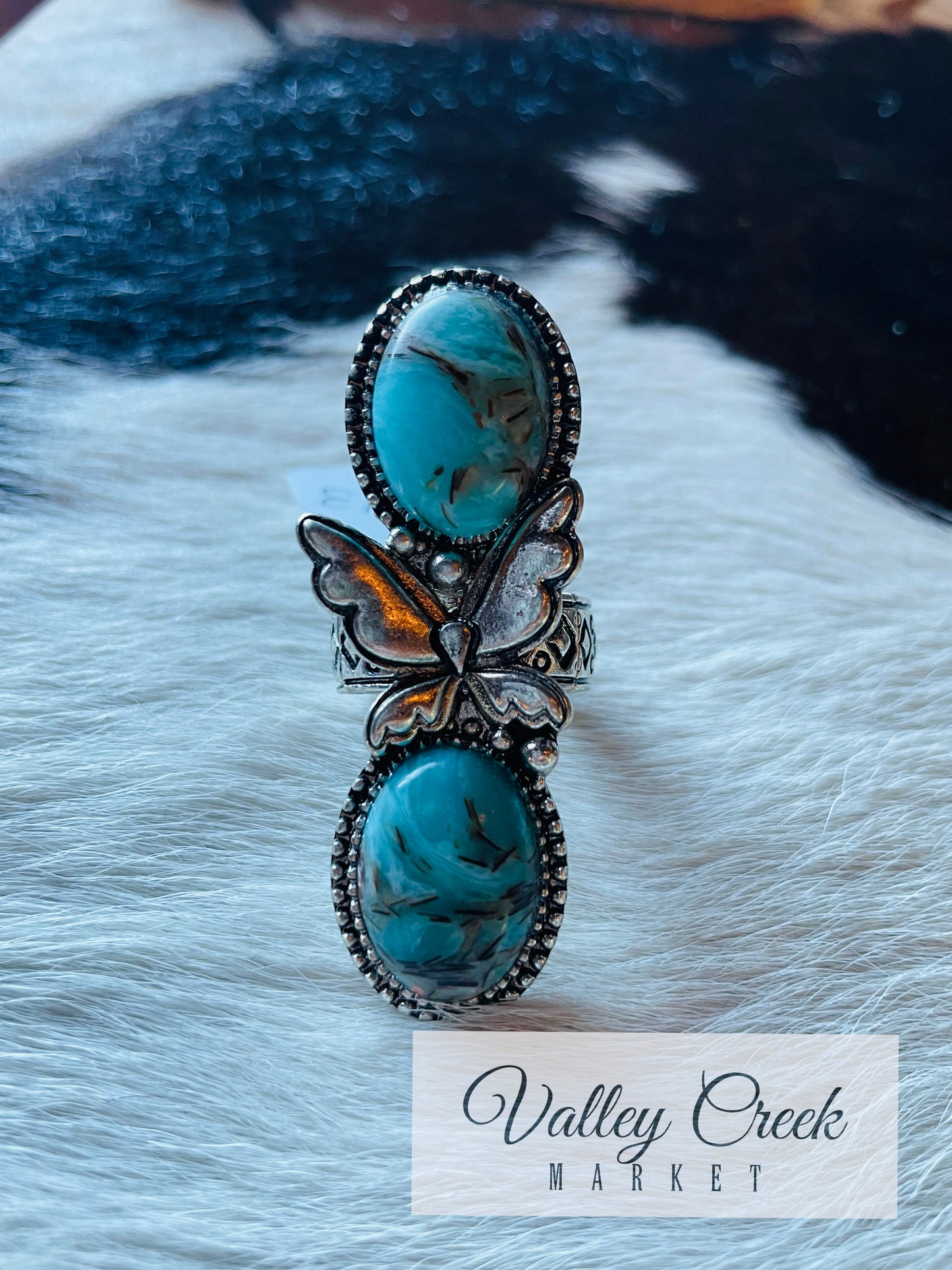 Turquoise Butterfly Ring