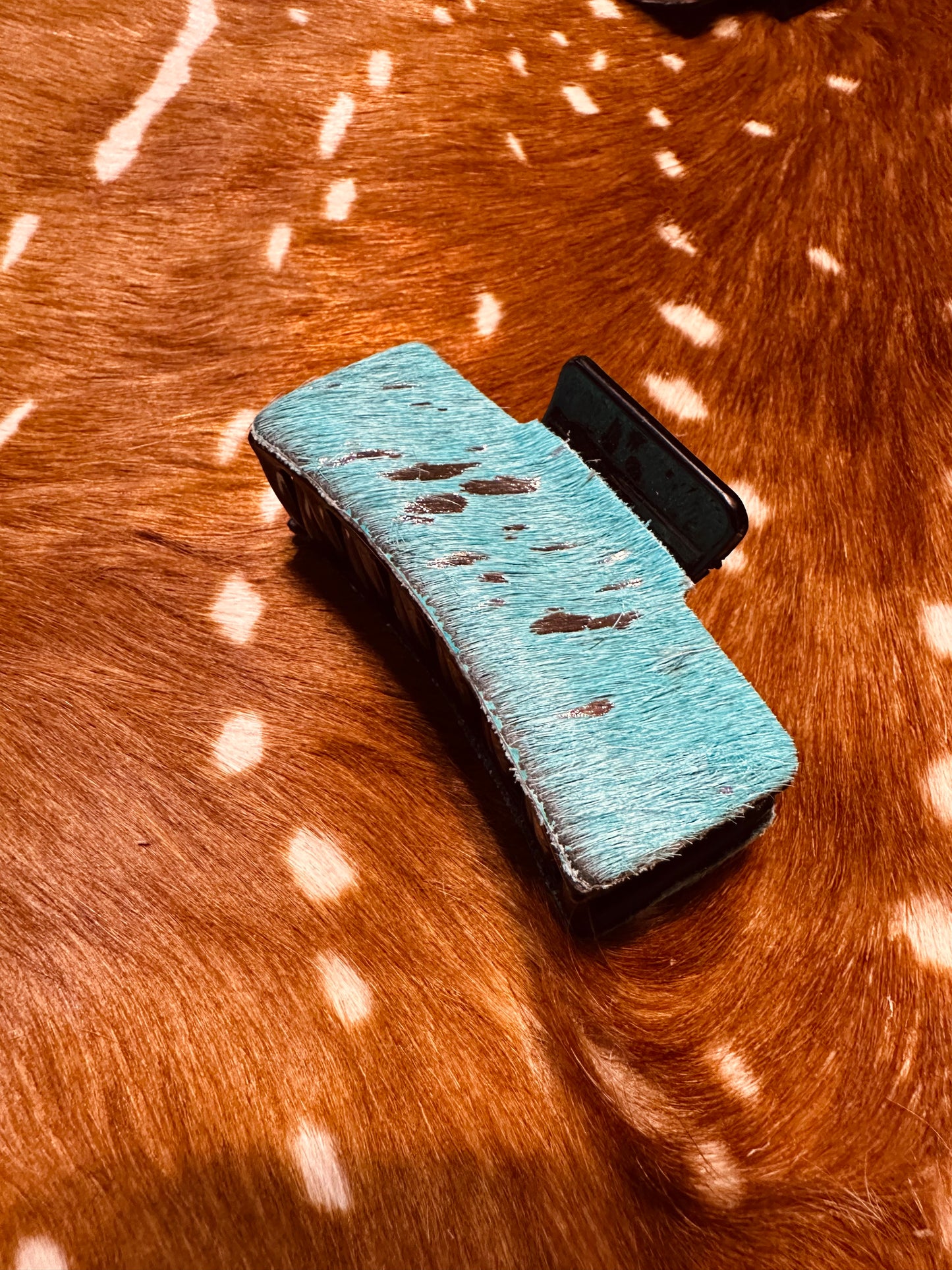 Turquoise Acid Wash Claw Clip