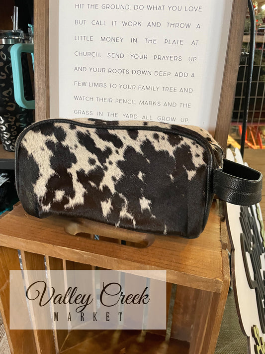 Black and White Cowhide Travel Bag