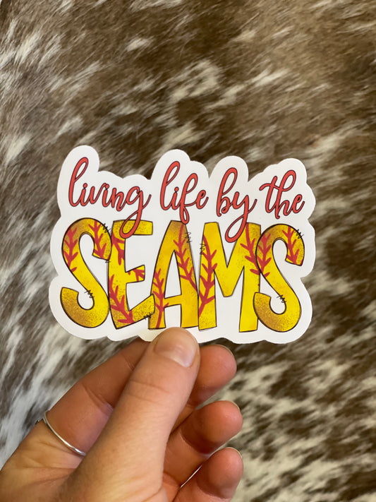 Living Life By The Seams Baseball Sticker