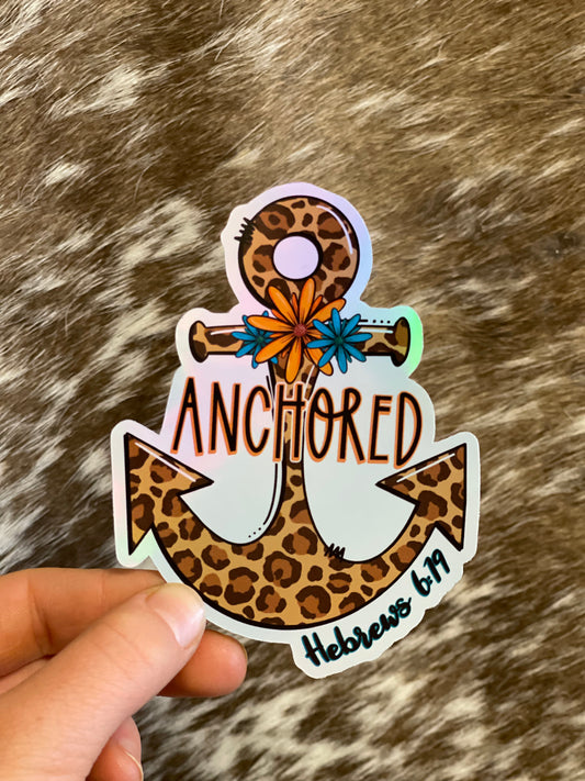 Anchored in Faith Sticker