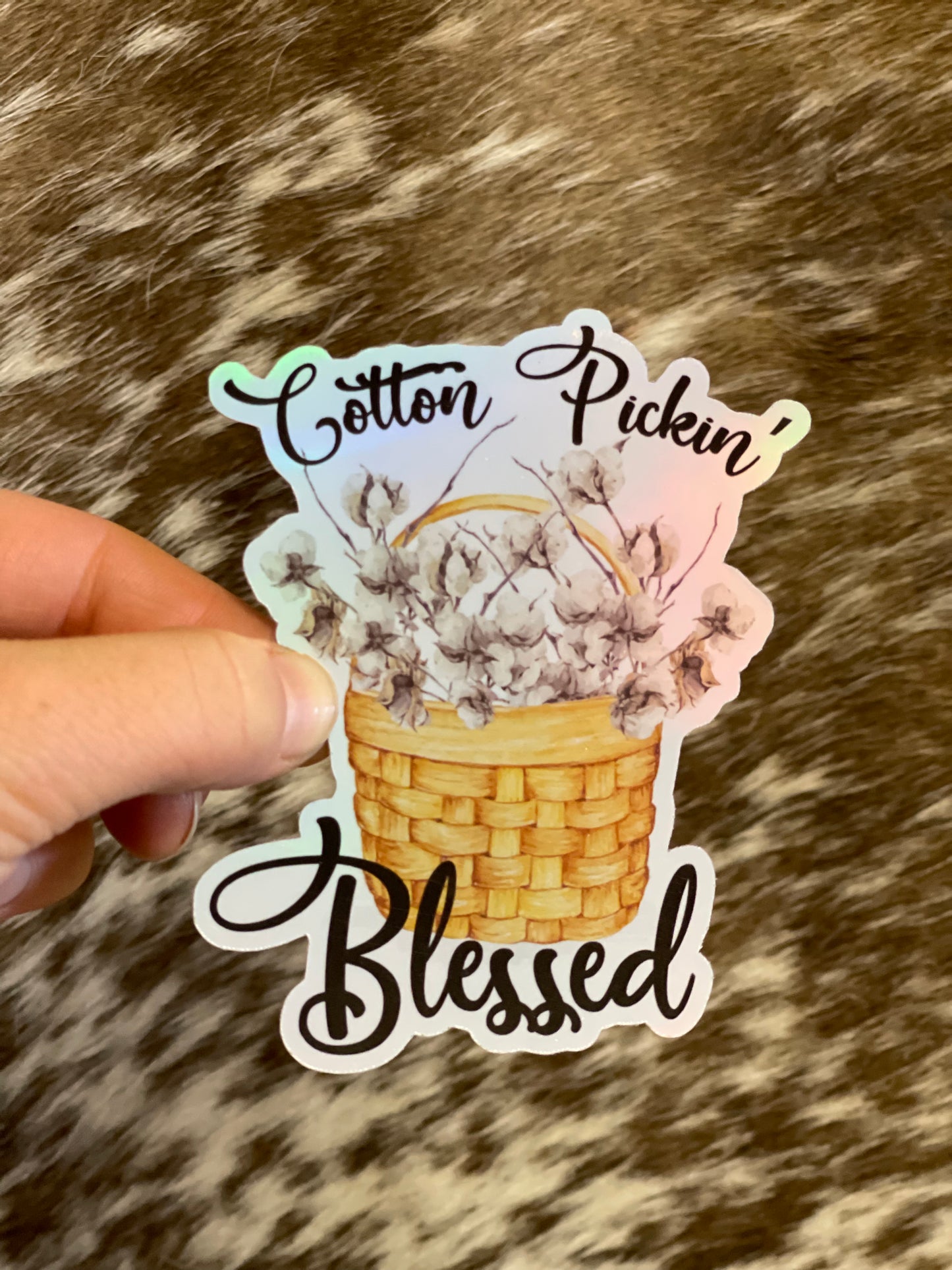 Cotton Picken Blessed Sticker