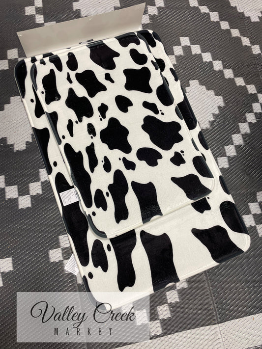 Cowprint Bathroom Rug Set