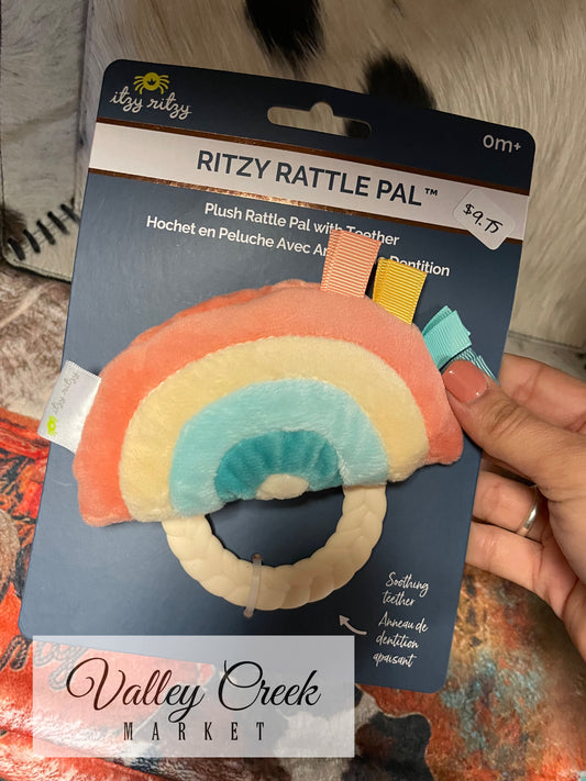 Rainbow Plush Baby Rattle