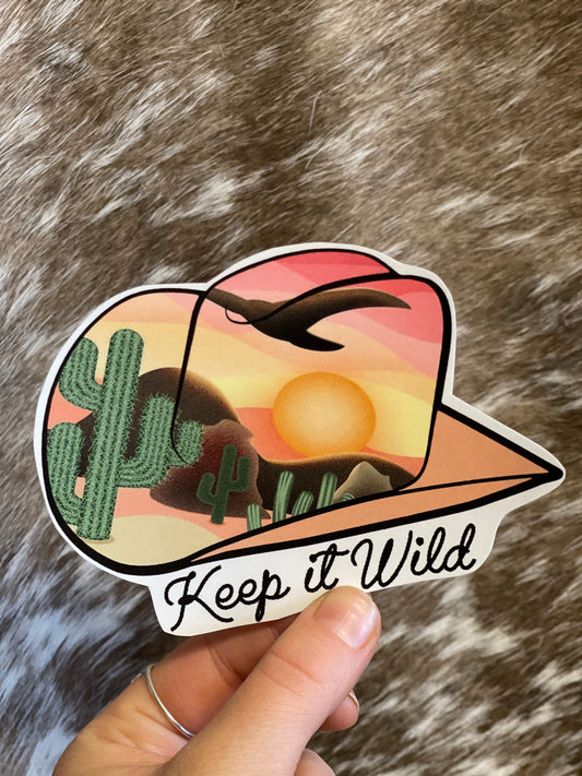 Cowboy Hat Keep it Wild Sticker