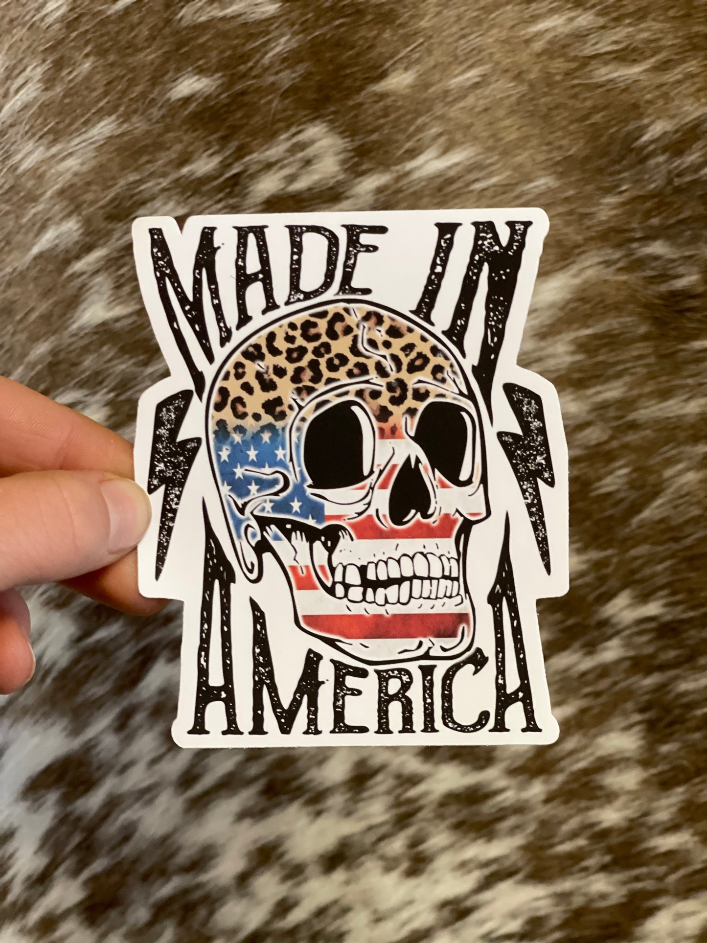 Skull Made in America Sticker