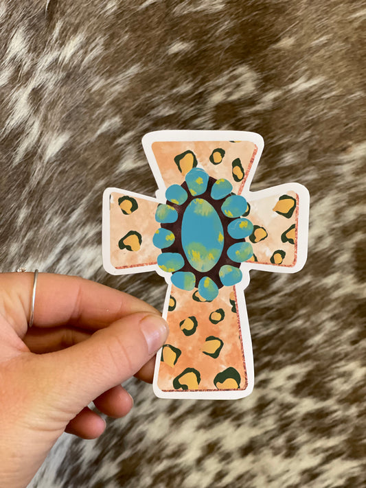 Watercolor Cross Sticker